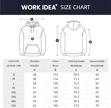 WORK IDEA Men's Cotton Winter Hoodie for Men, Soft Hoodie with Side Pockets, Casual Top for Sports and Leisure