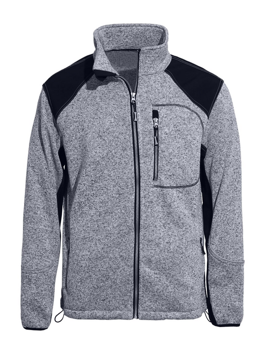 WORK IDEA Men's Knitted Fleece Jacket, Fleece Cardigan, Breathable Outdoor Fleece Jackets for Men, Warm and Lightweight Knitted Fleece Jacket with Zip