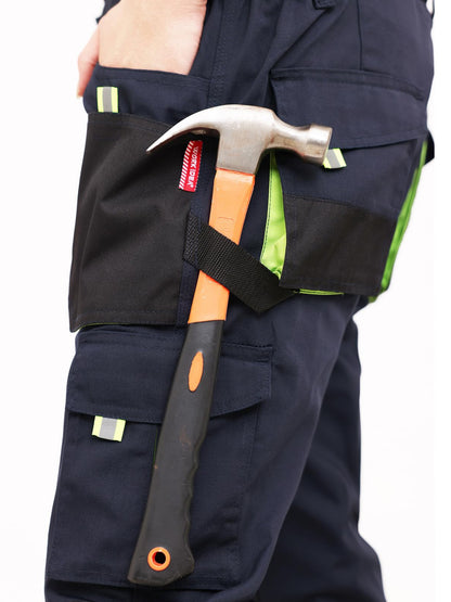 WORK IDEA Mens Work Trousers Oxford Knee Pockets Heavy Duty Canvas