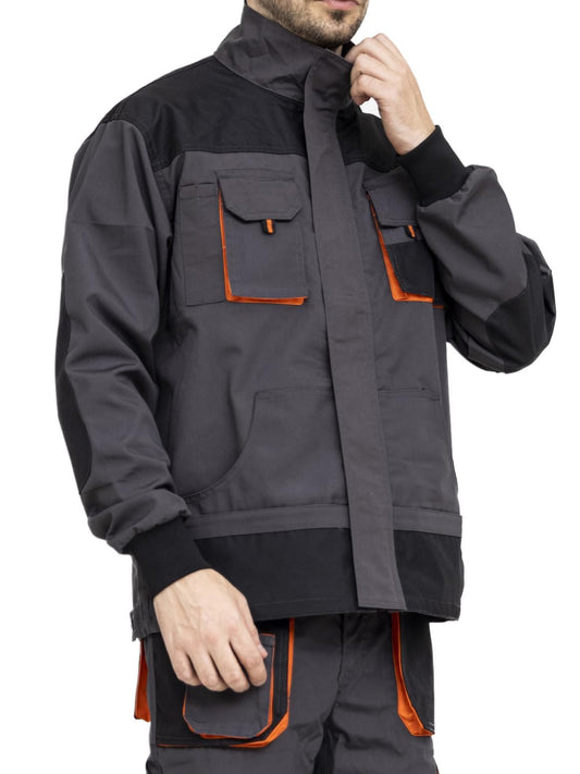 WORK IDEA Mens Multi Pocket Heavy Duty Canvas Work Jacket
