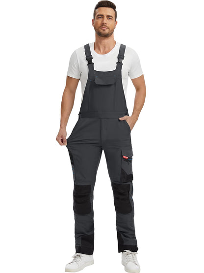 WORK IDEA Mens Work Dungarees with Good Stretch, Many Pockets and Partial Use of Cordura Fabric for Increased Abrasion Resistance, Suitable for Various Work Environments