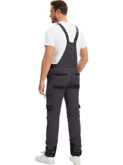 WORK IDEA Mens Work Dungarees with Good Stretch, Many Pockets and Partial Use of Cordura Fabric for Increased Abrasion Resistance, Suitable for Various Work Environments