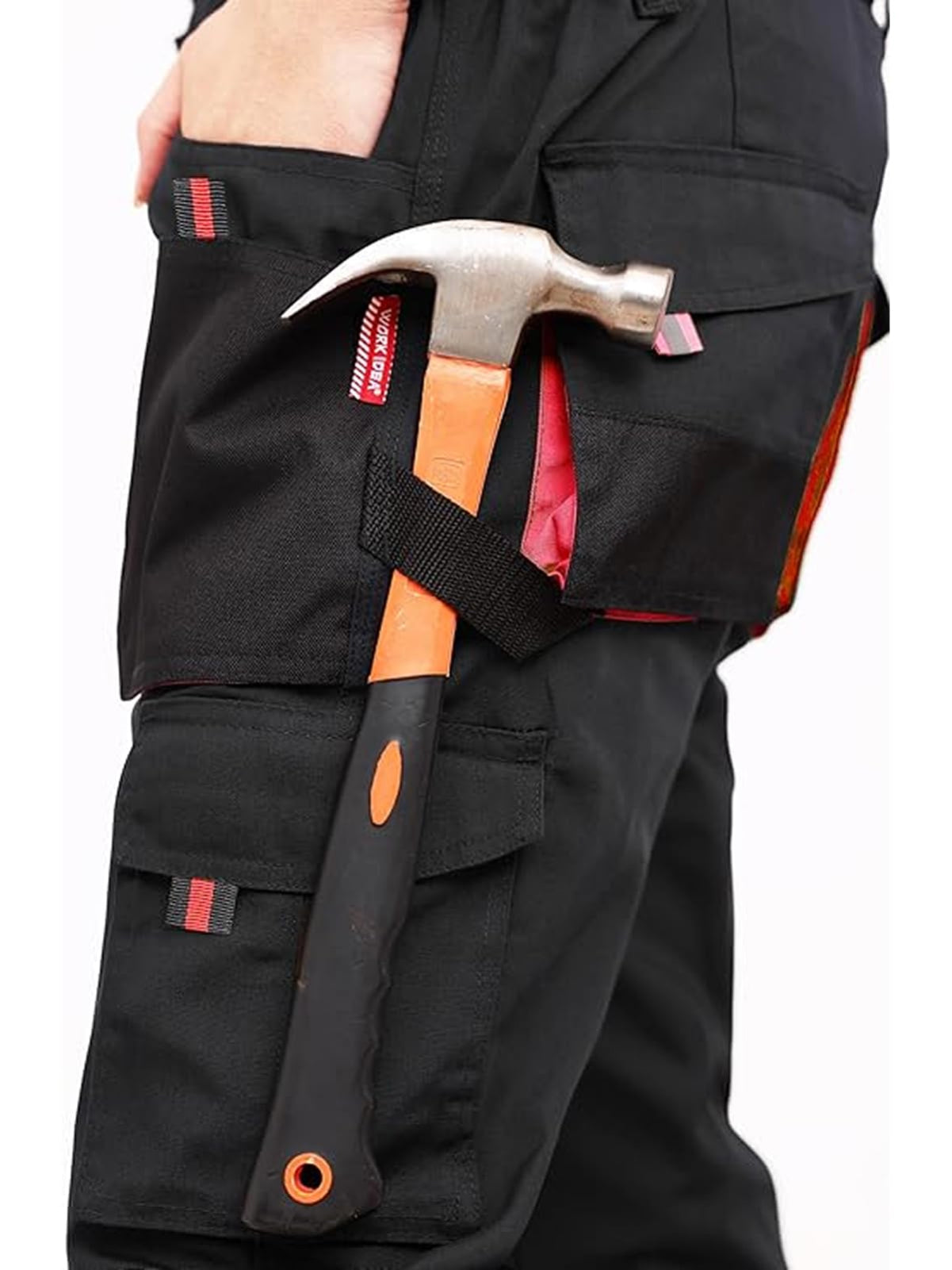 WORK IDEA Mens Work Trousers Oxford Knee Pockets Heavy Duty Canvas