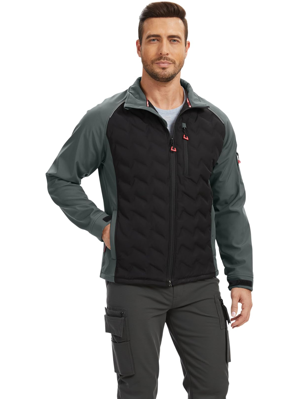 WORK IDEA Hybrid Waterproof Thermal Insulation Running Men's Jacket fo
