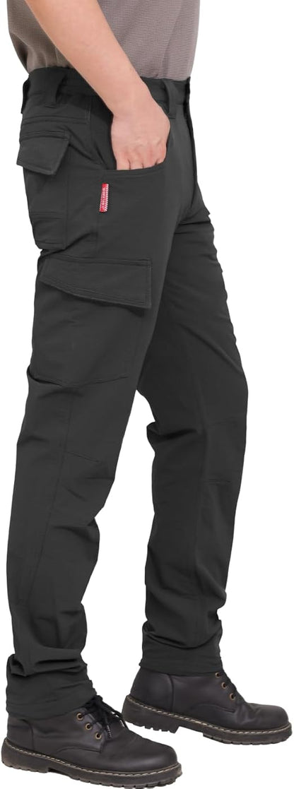 WORK IDEA Men's Work Trousers, Trousers with Multifunctional Pockets, Trousers with Removable Flight Pockets, black, XXL