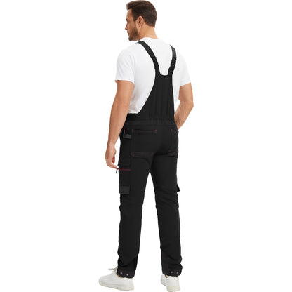 WORK IDEA Mens Work Dungarees with Good Stretch, Many Pockets and Partial Use of Cordura Fabric for Increased Abrasion Resistance, Suitable for Various Work Environments