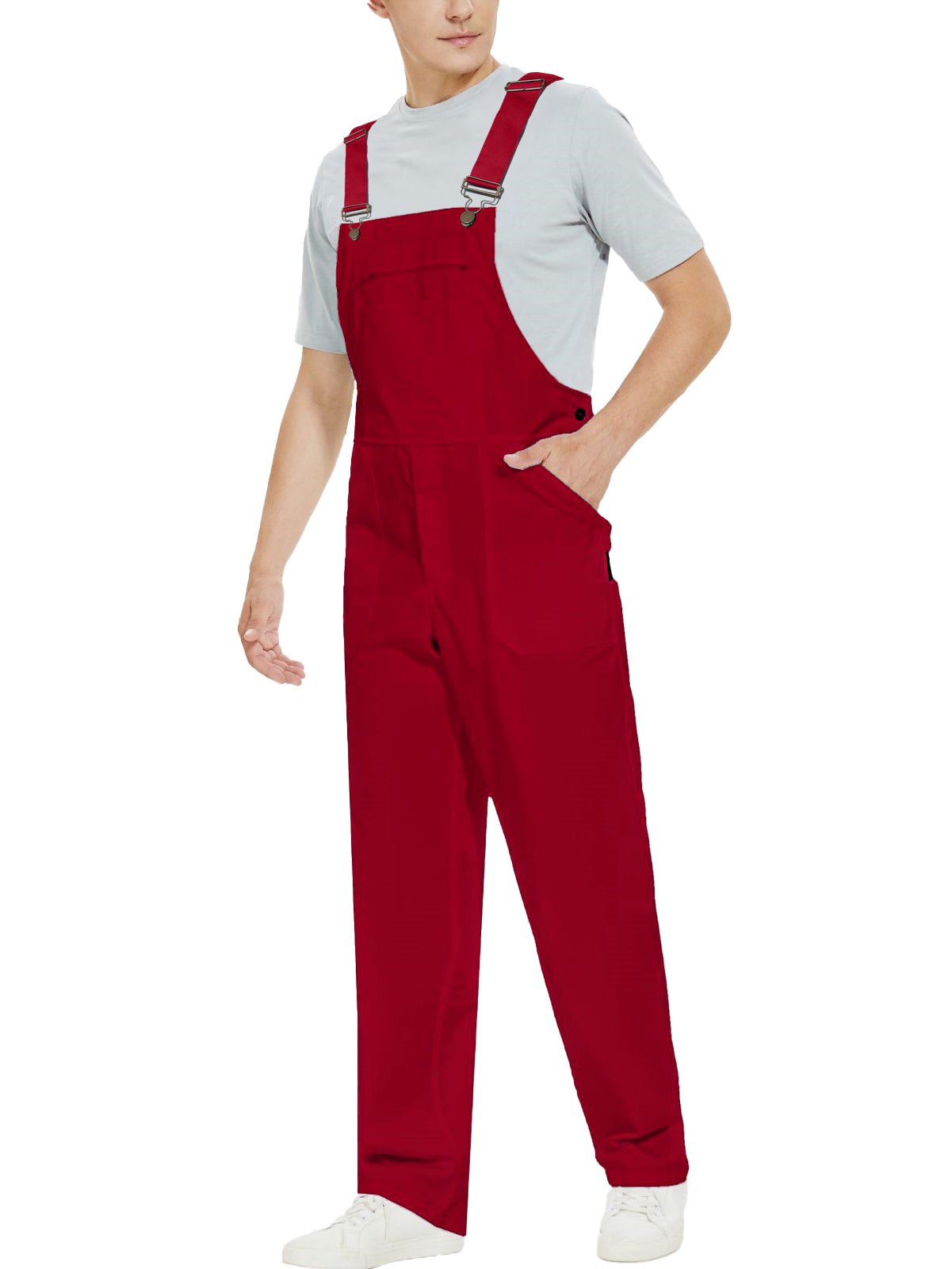 WORK IDEA Men's Bib Overalls Workwear Fashion Lightweight Jumpsuit with Pockets