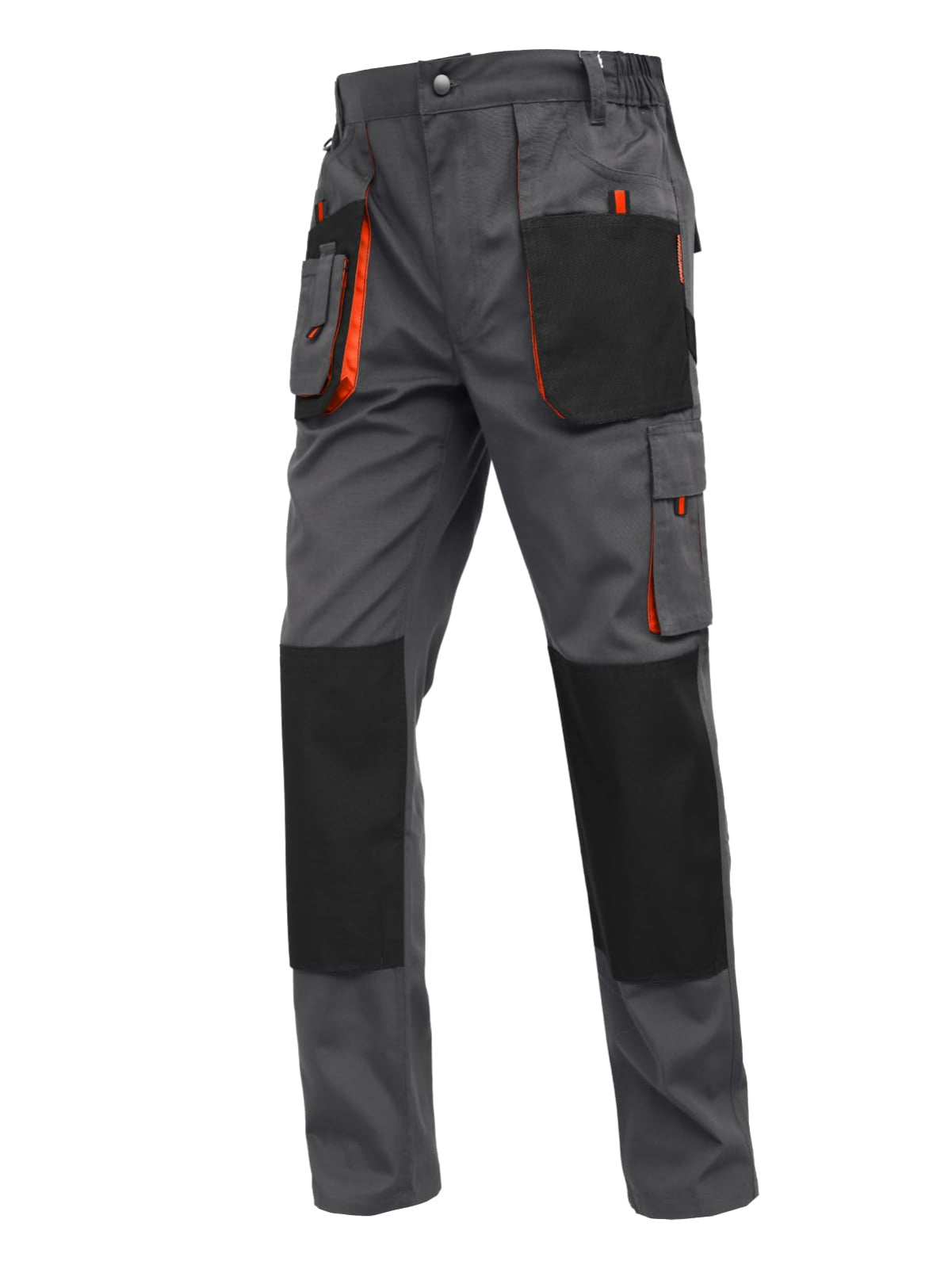 WORK IDEA Mens Work Trousers Oxford Knee Pockets Heavy Duty Canvas