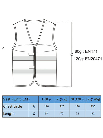 WORK IDEA Reflective Vest for Car, Reflective Vest is Certified, 360 Degree Reflective Safety Vest for Car, Motorcycle, Bicycle