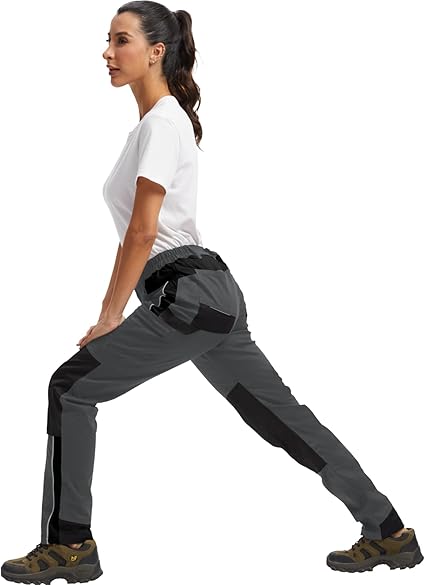 WORK IDEA Women's Work Trousers in Figure-Hugging Fit, Elastic and Lightweight, with Multiple Functional Pockets