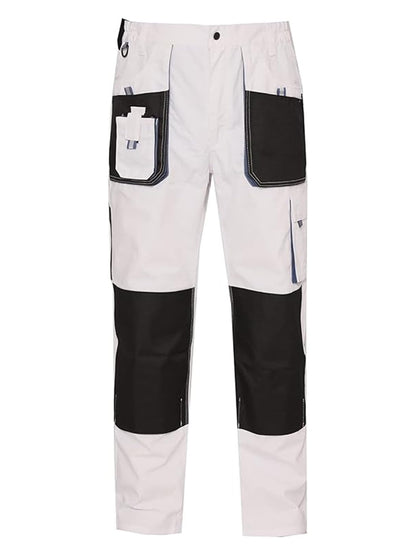 WORK IDEA Mens Work Trousers Oxford Knee Pockets Heavy Duty Canvas