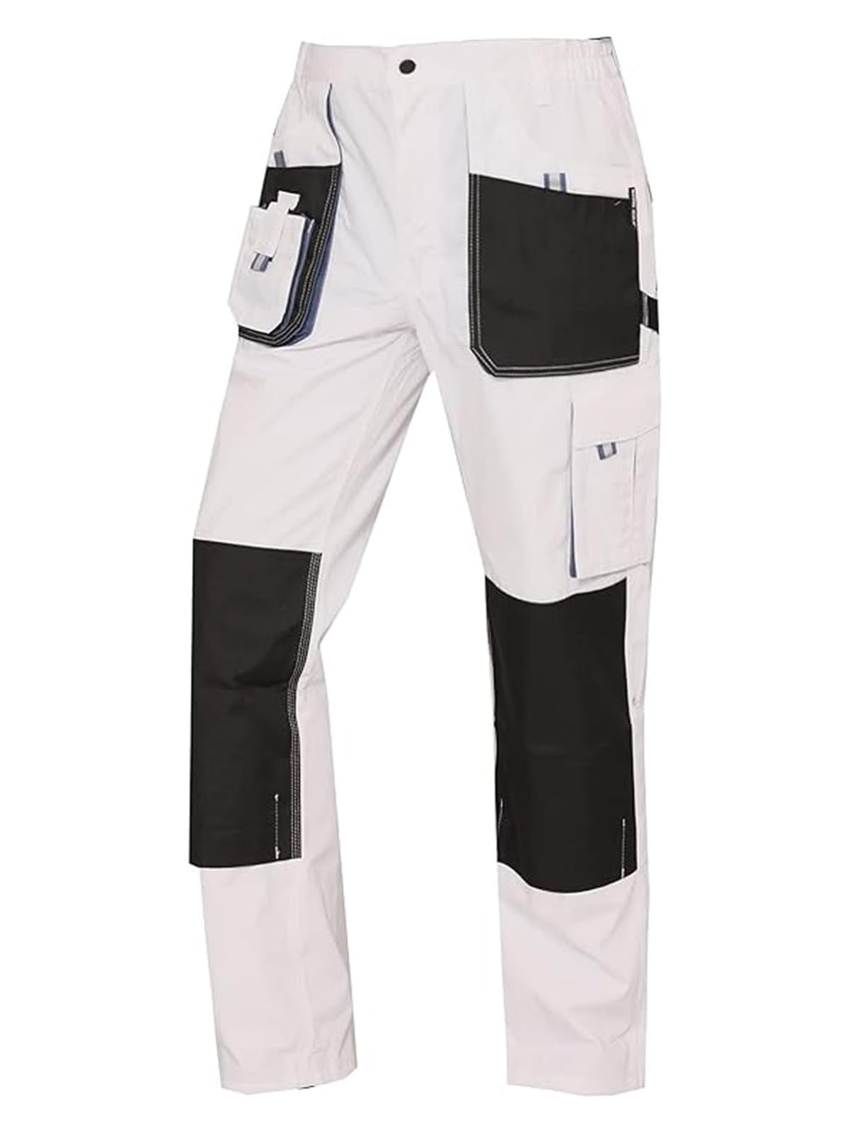 WORK IDEA Mens Work Trousers Oxford Knee Pockets Heavy Duty Canvas