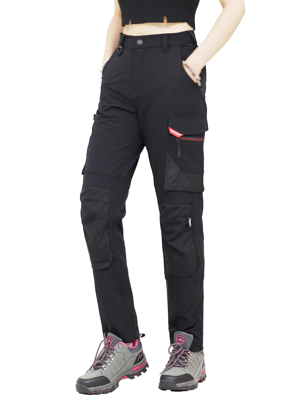 WORK IDEA Women's Slim-Fit Stretch Work Trousers: Critical Cordura Fabric Areas, Durable Elegance for the Highest Demands