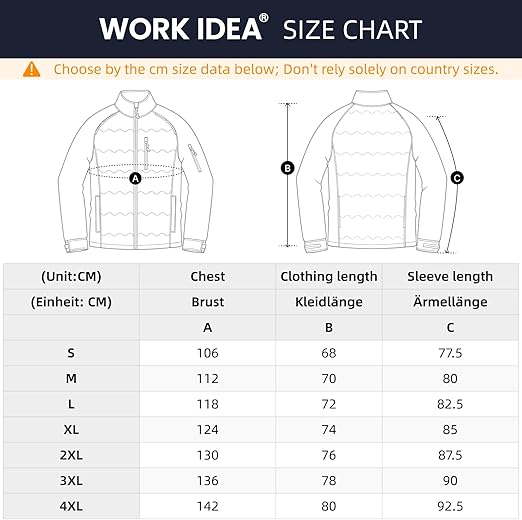 WORK IDEA Hybrid Waterproof Thermal Insulation Running Men's Jacket for Outdoor and Running with Contrast Colours