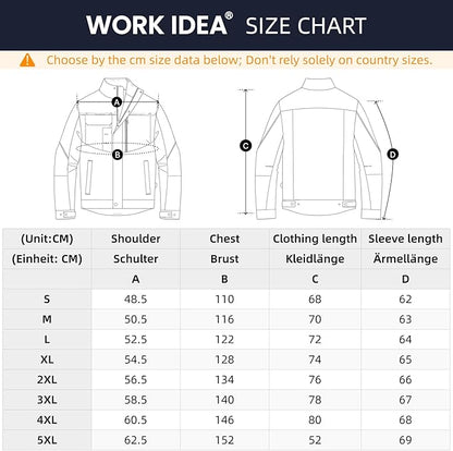 WORK IDEA Herren Slim-Fit Stretch Arbeitsjacke: Strategisch verstärkt– professionelle Eleganz mit modernem Komfort