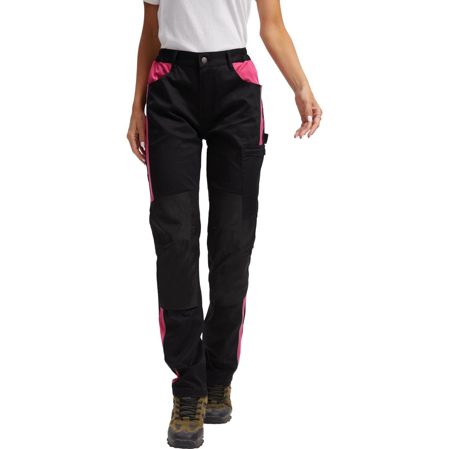 WORK IDEA Women's Work Trousers in Figure-Hugging Fit, Elastic and Lightweight, with Multiple Functional Pockets