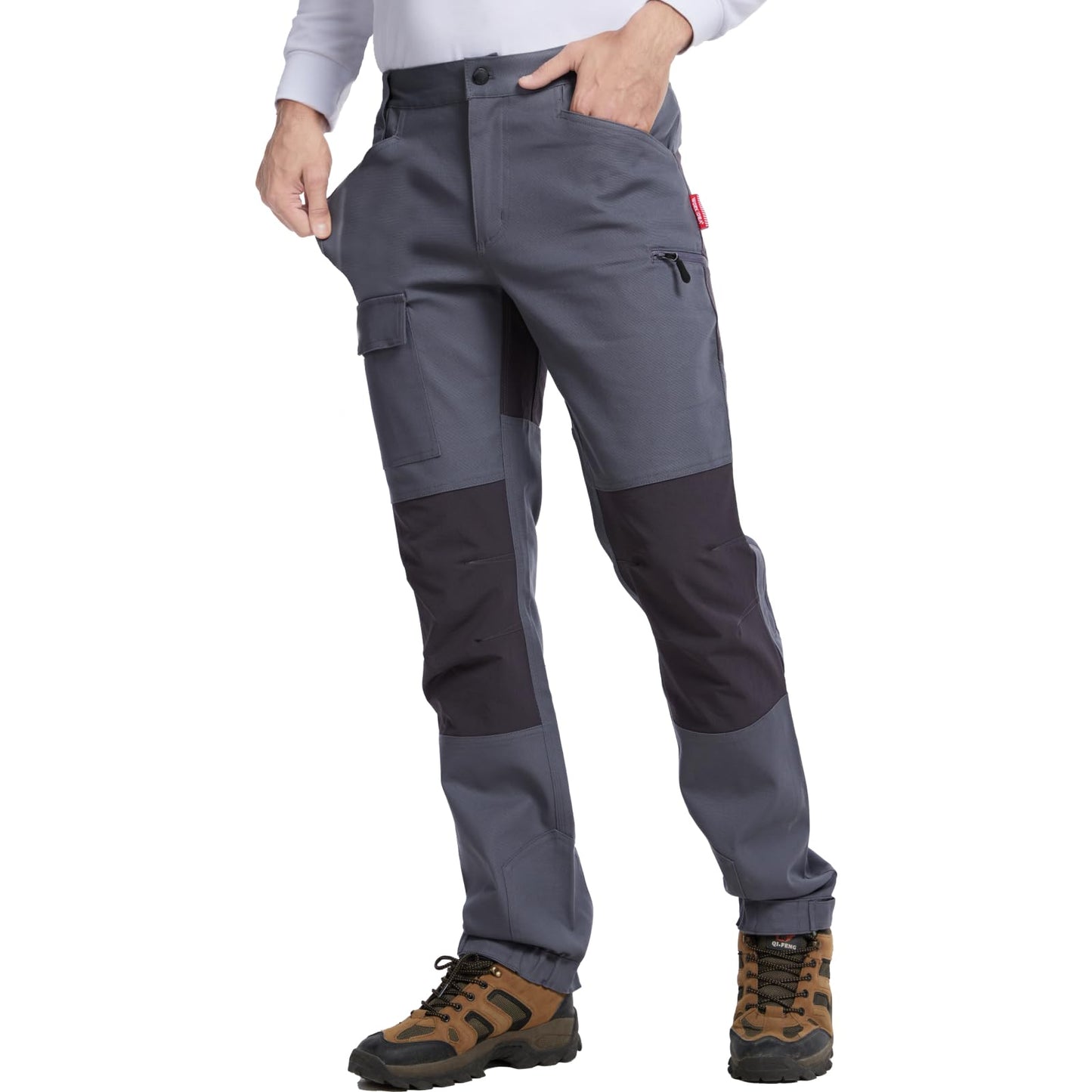 WORK IDEA Men's Hiking Trousers Stretch Slim Fit Waterproof Outdoor Hiking Trousers