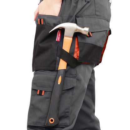 WORK IDEA Mens Work Trousers Oxford Knee Pockets Heavy Duty Canvas