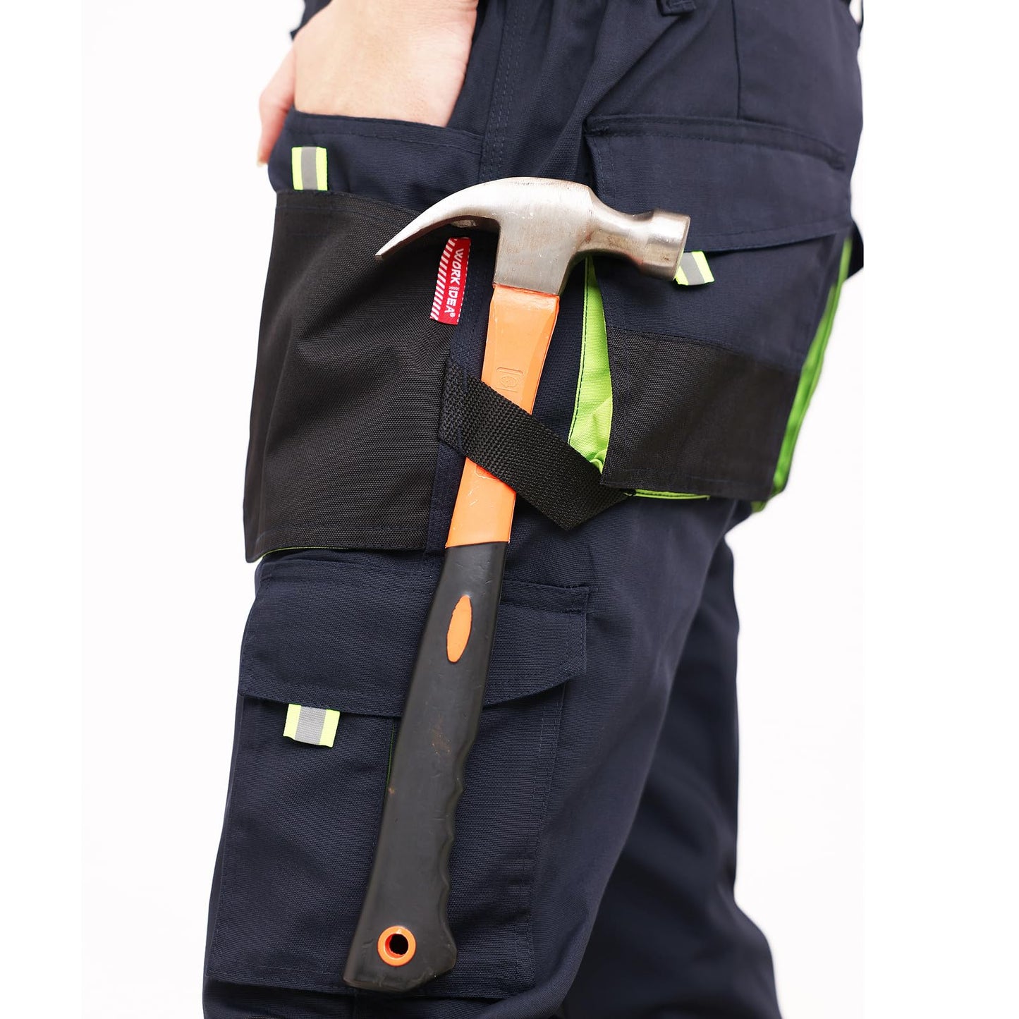 WORK IDEA Mens Work Trousers Oxford Knee Pockets Heavy Duty Canvas