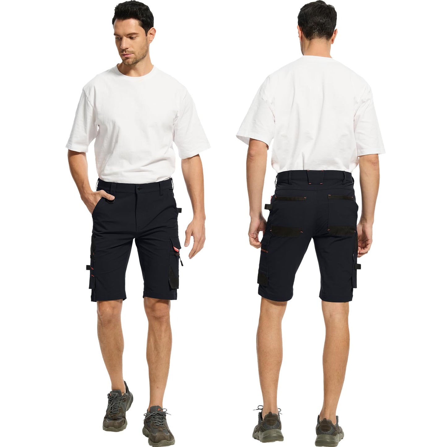WORK IDEA Men's Slim Fit Stretch Work Shorts Durable Elegance for Highest