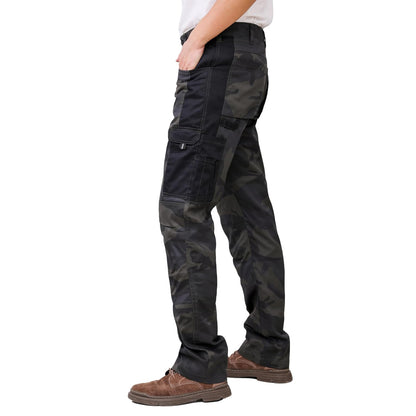 WORK IDEA Mens Work Trousers - Camouflage Trousers Mens Cargo Trousers with Inside Knee Pockets