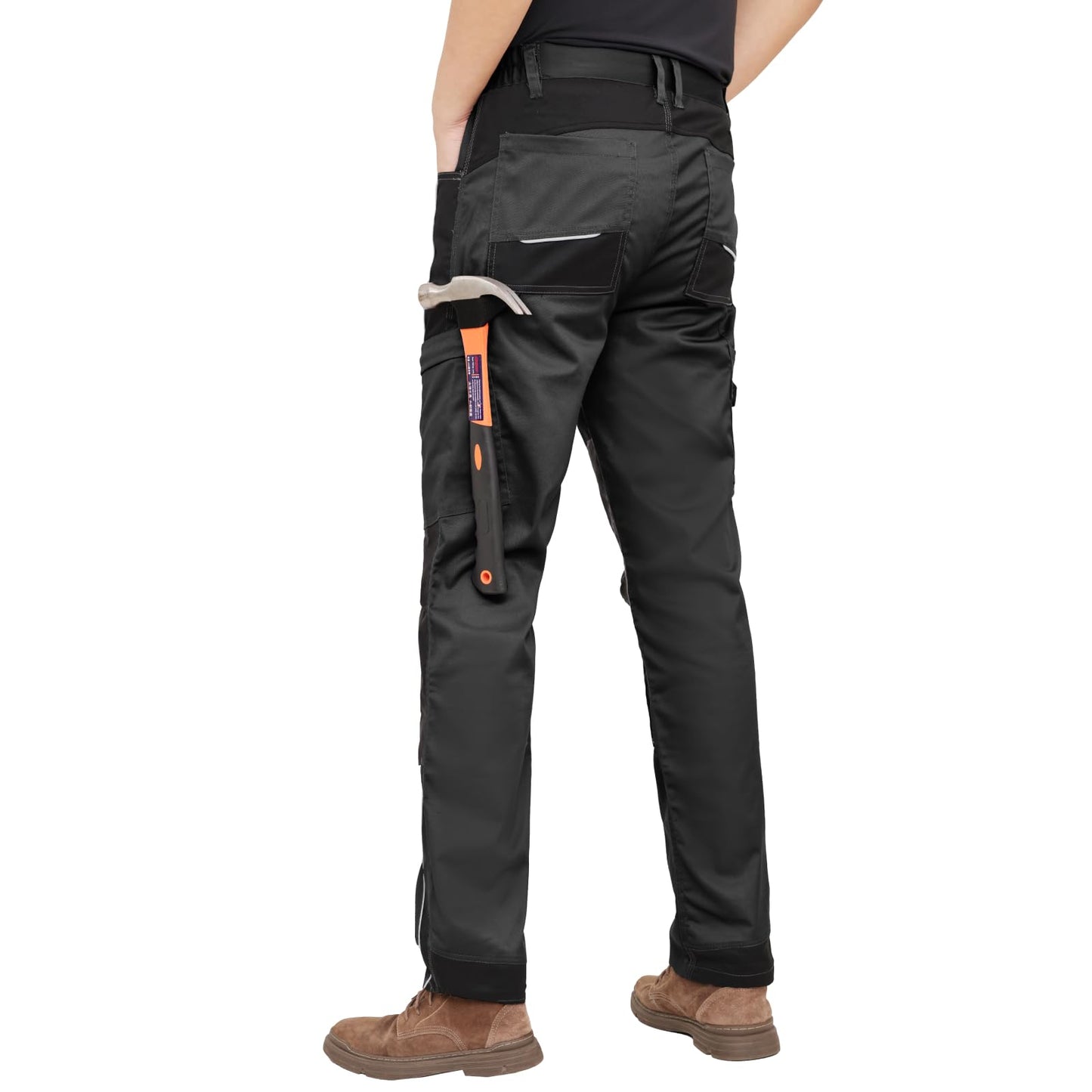 WORK IDEA Men's Stretch Work Trousers with Multiple Pockets and Tool Pockets