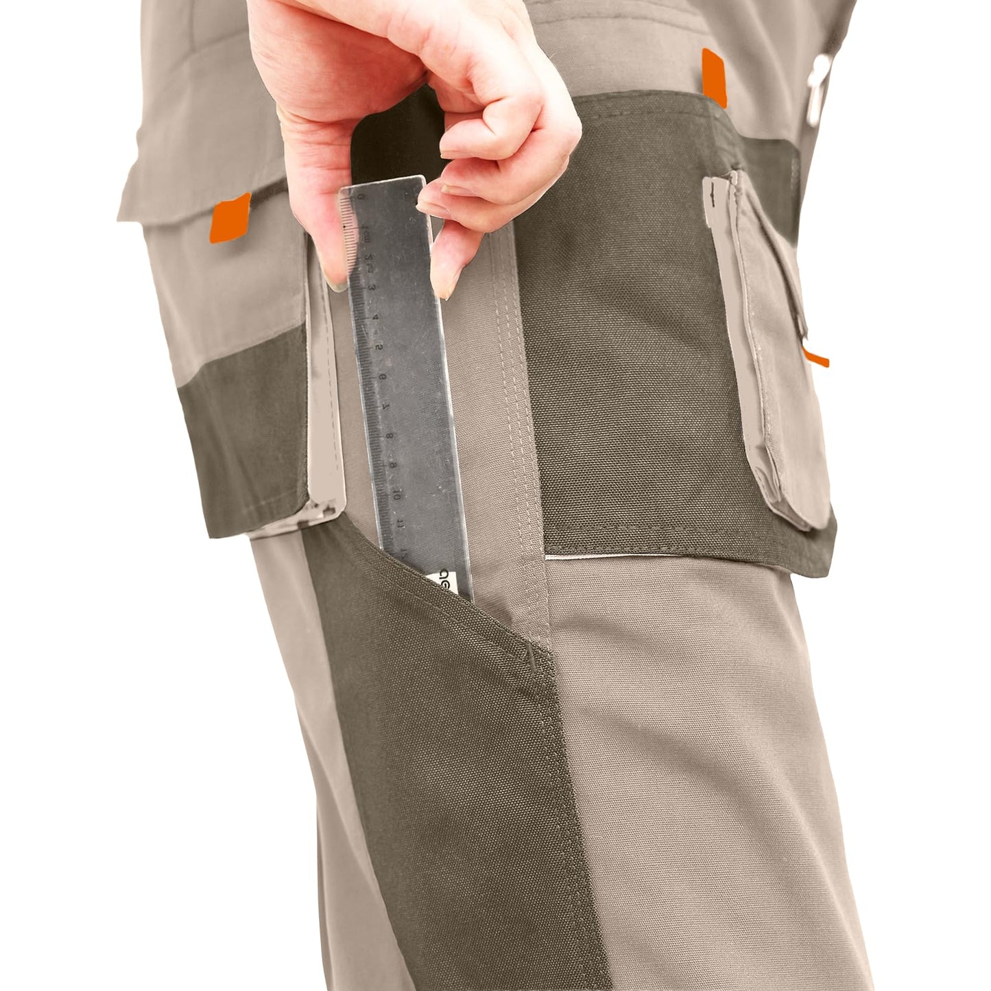 WORK IDEA Mens Work Trousers Oxford Knee Pockets Heavy Duty Canvas