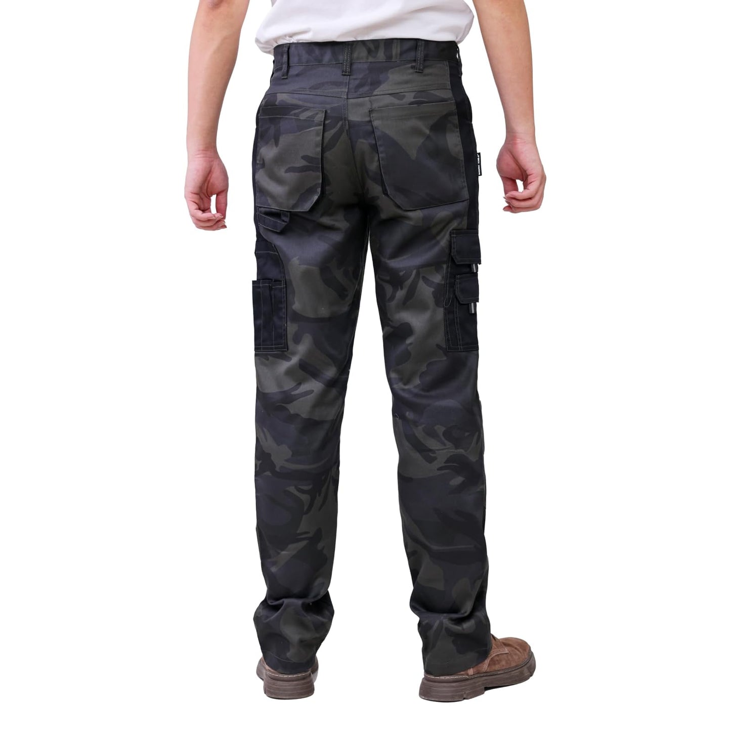WORK IDEA Mens Work Trousers - Camouflage Trousers Mens Cargo Trousers with Inside Knee Pockets