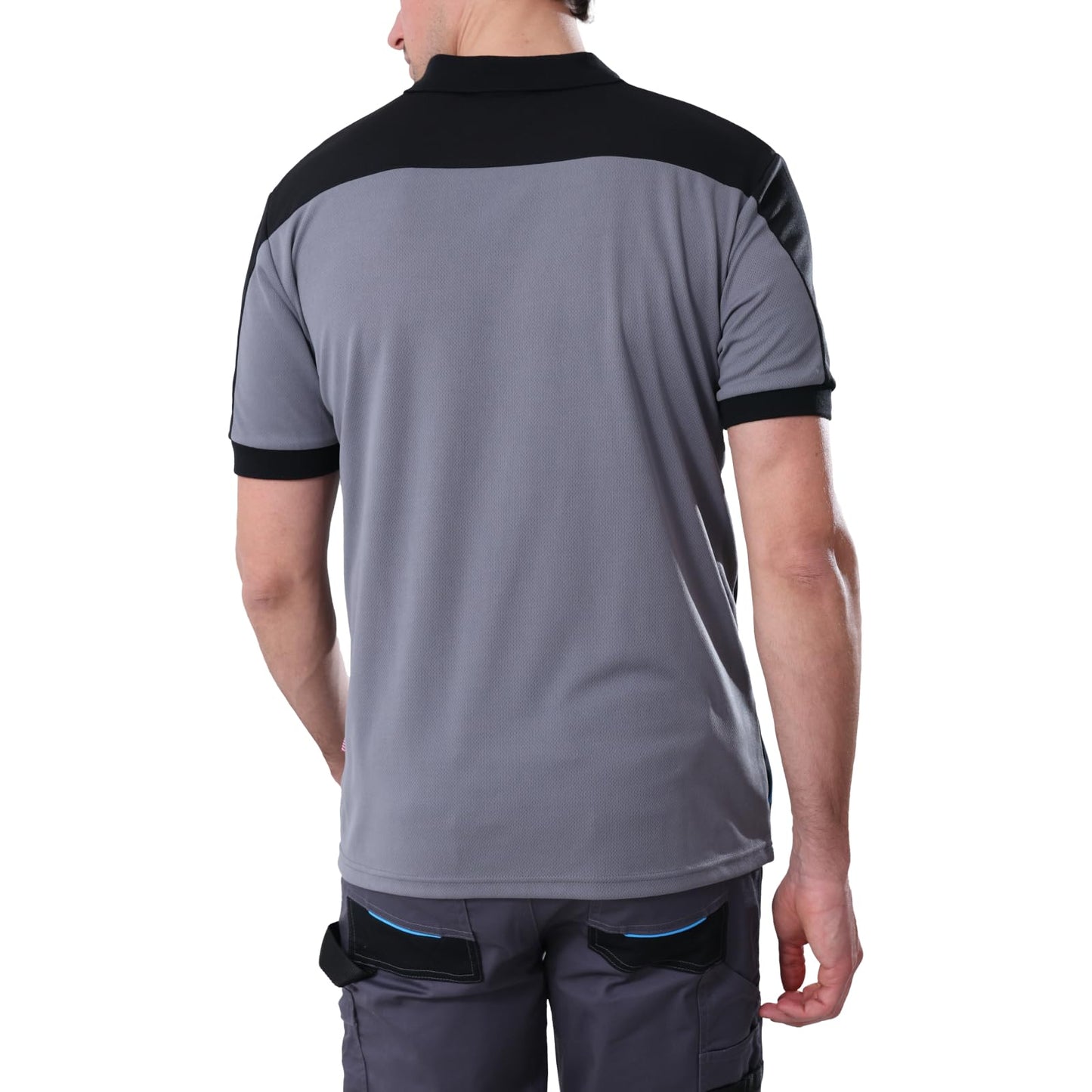 Work Idea Men's Short-Sleeved Polo Shirt with Contrast Colours, Functional Work Shirt for Work, Workshop and Leisure