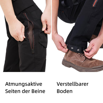 WORK IDEA Men's Slim-Fit Stretch Work Trousers: Corduroy on Critical Fabric Areas, Durable Elegance for the Highest Demands