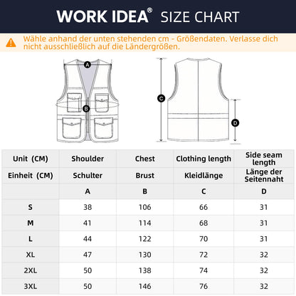 WORK IDEA Reflective Vest Car Reflective Vest with Multiple Pockets Safety Vest