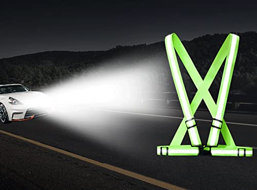 WORK IDEA Pack of 2 High Visibility Vest, Reflective Vest Certificate, Adjustable Vest for Cycling, Running, Hiking or Outdoor Use